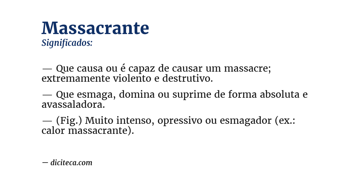 Significado de massacrante