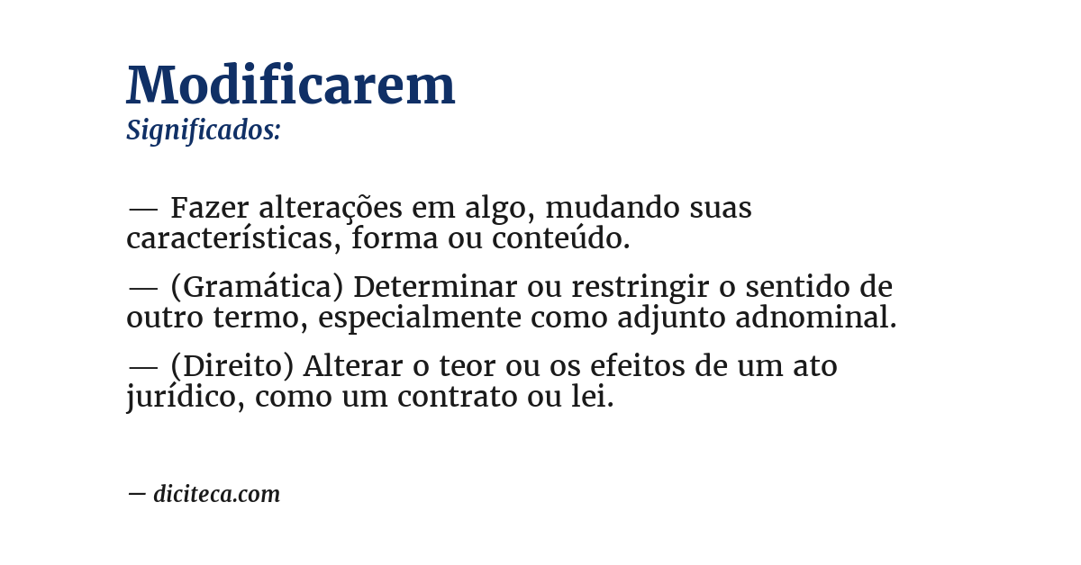 Significado de modificarem