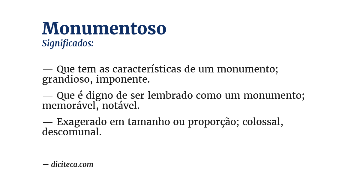 Significado de monumentoso