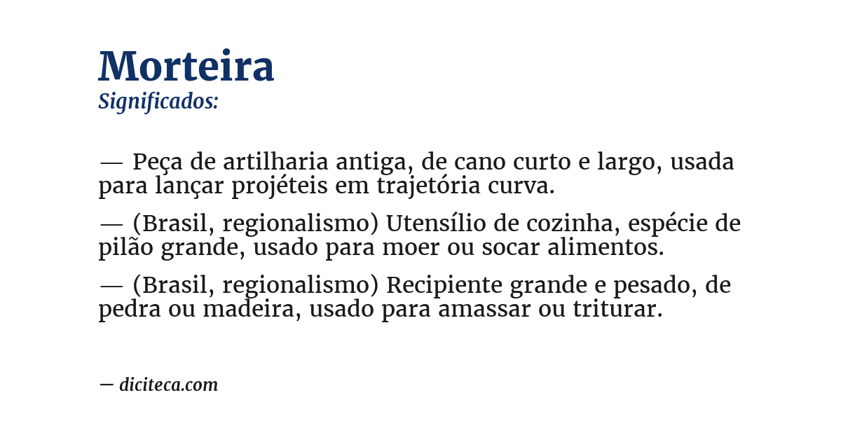 Significado de morteira