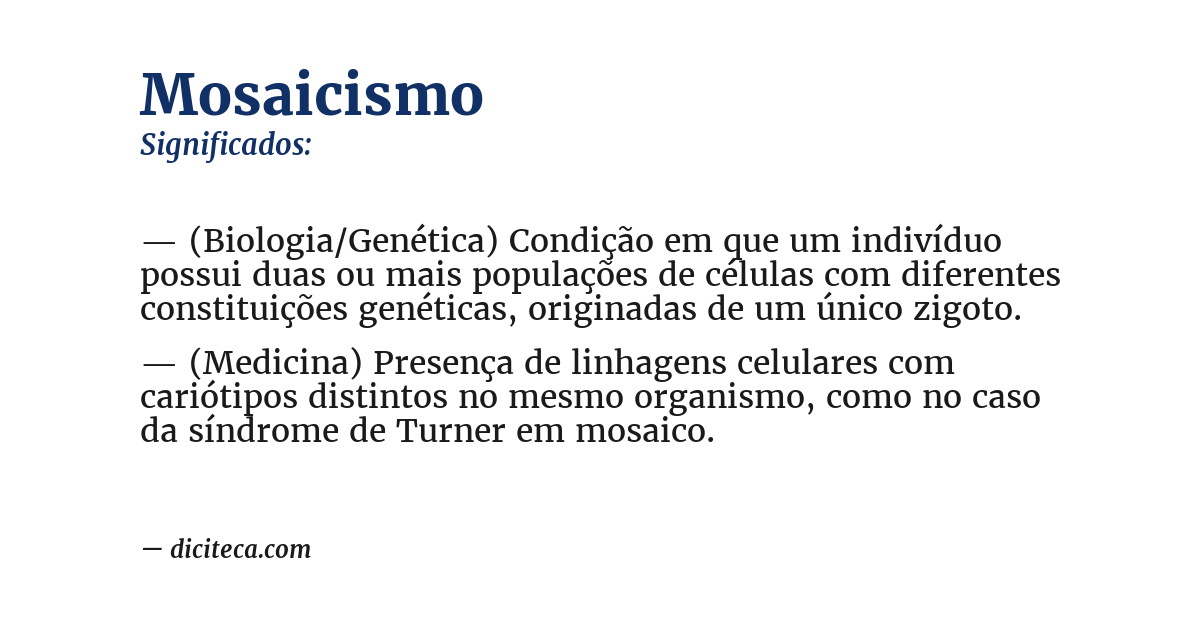 Significado de mosaicismo