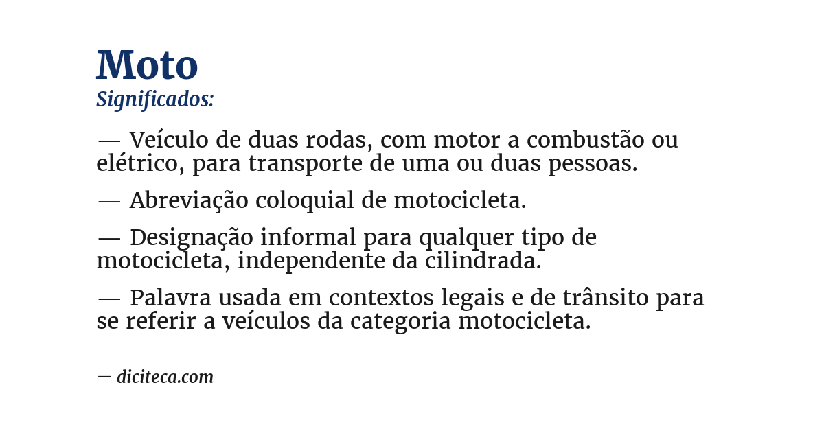 Significado de moto