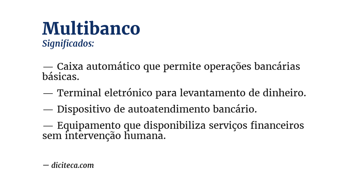 Significado de multibanco