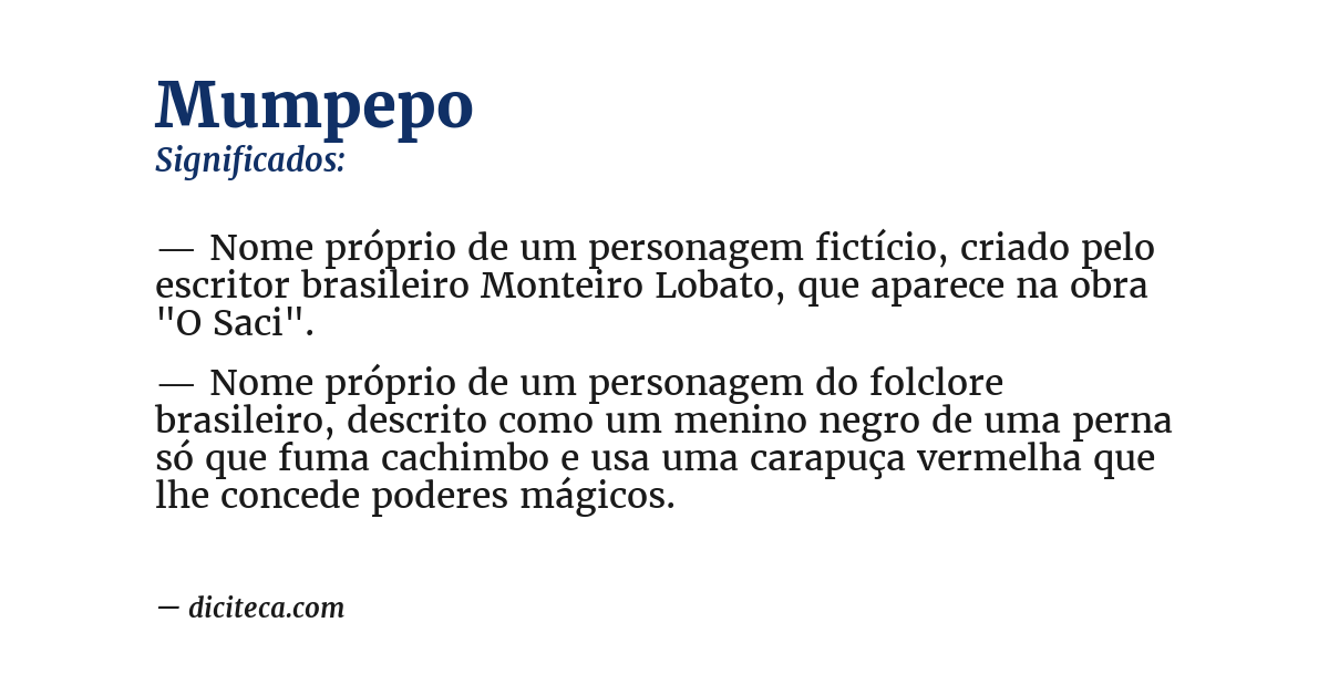 Significado de mumpepo