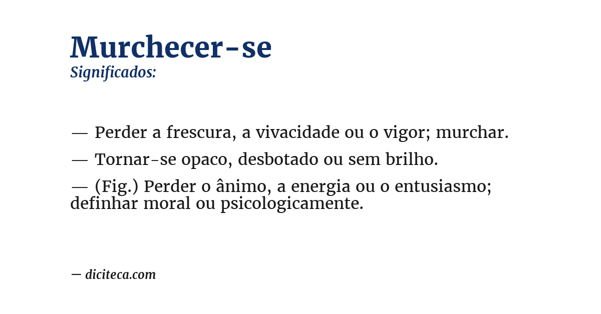 Significado de murchecer-se