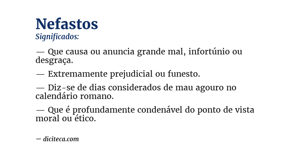 Significado de nefastos