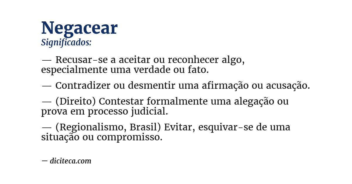 Significado de negacear