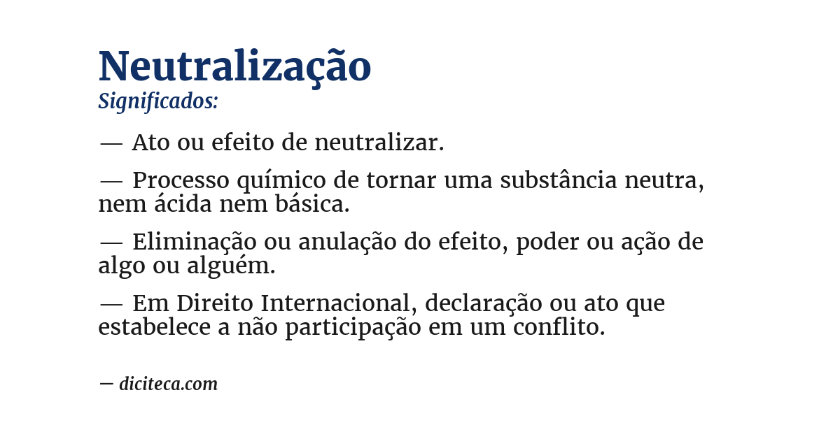 Significado de neutralização