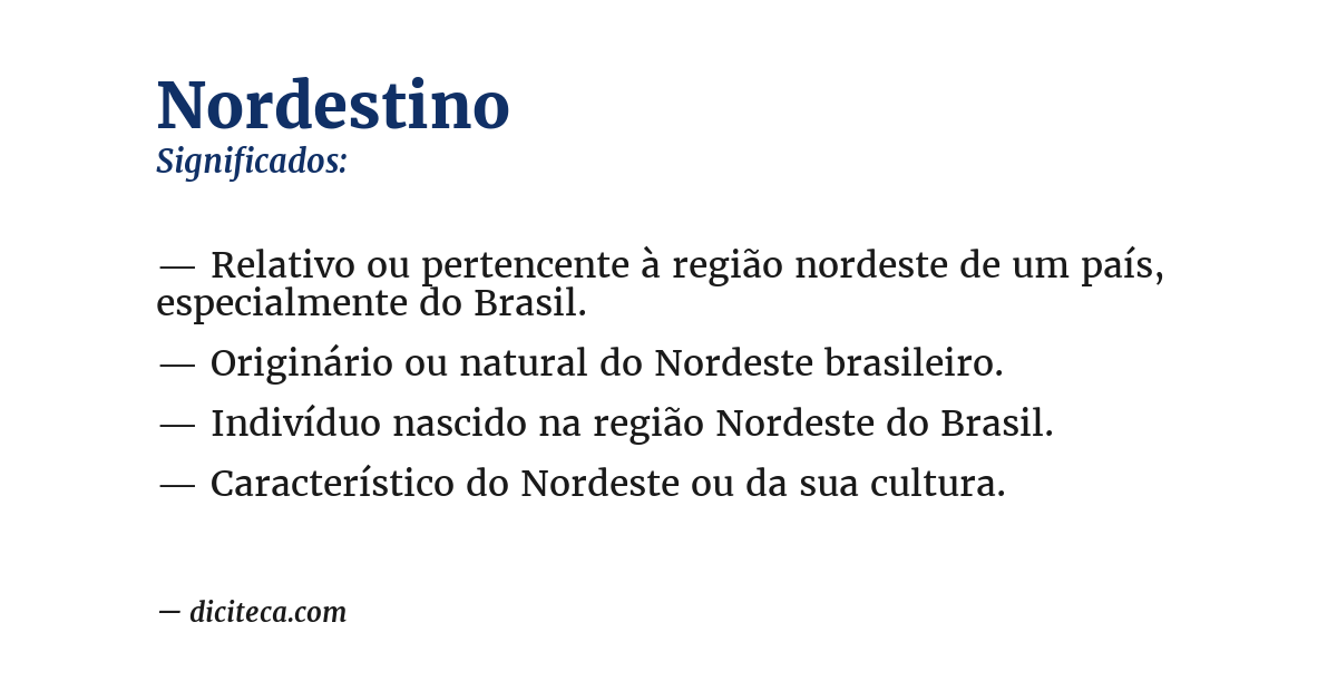 Significado de nordestino