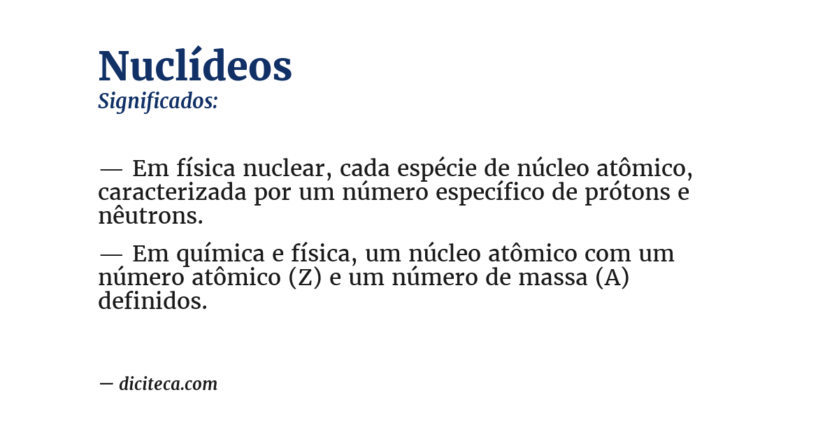 Significado de nuclídeos