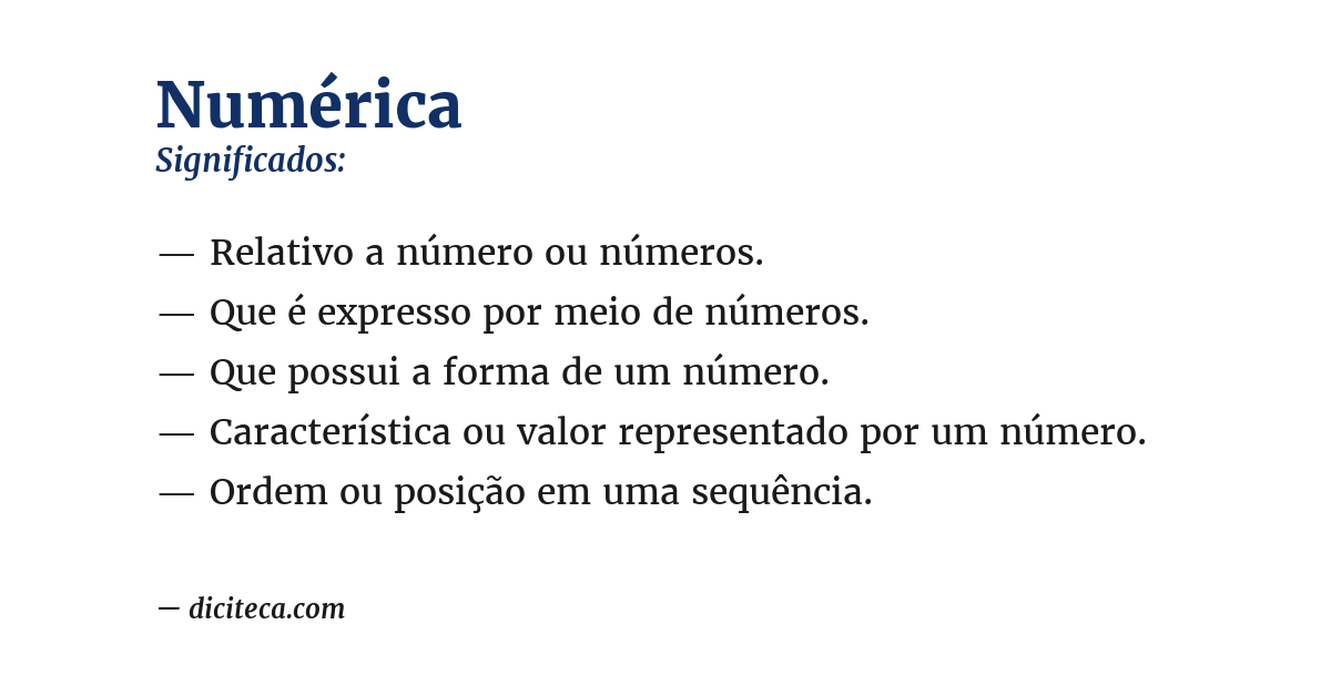 Significado de numérica