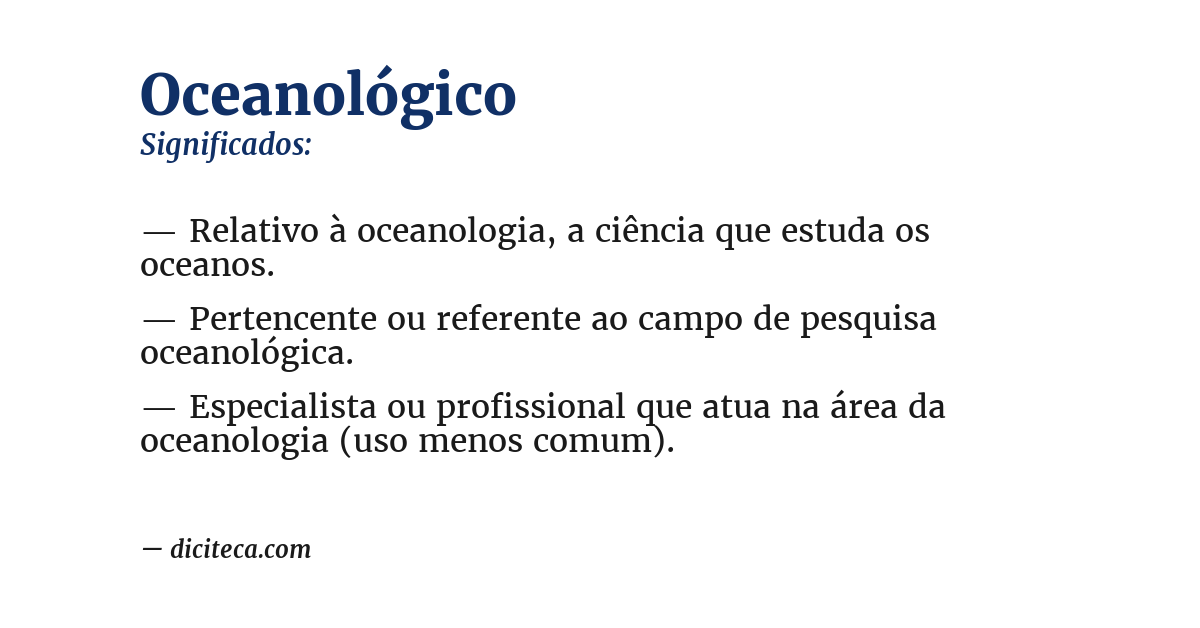 Significado de oceanológico