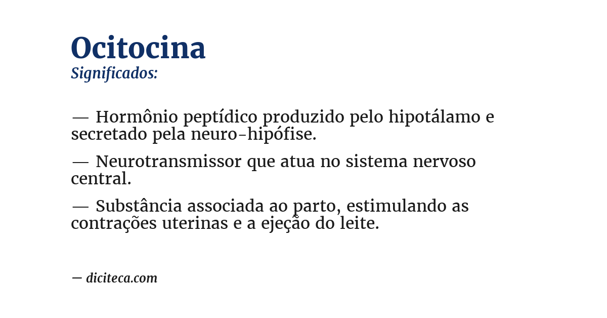 Significado de ocitocina