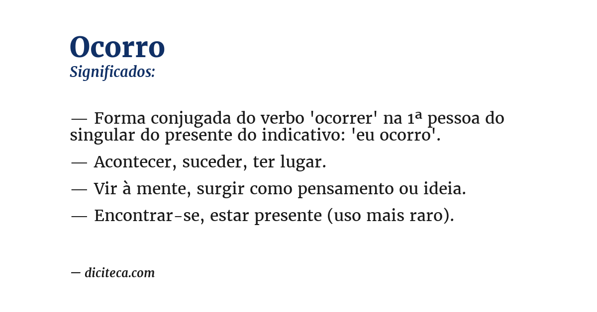 Significado de ocorro