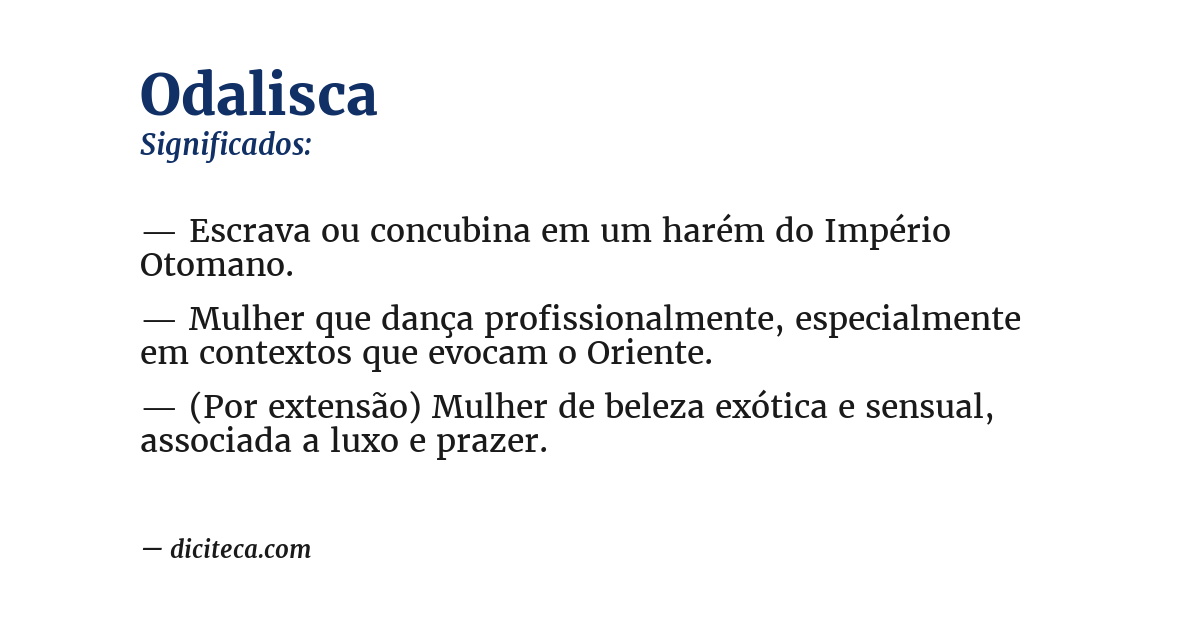 Significado de odalisca