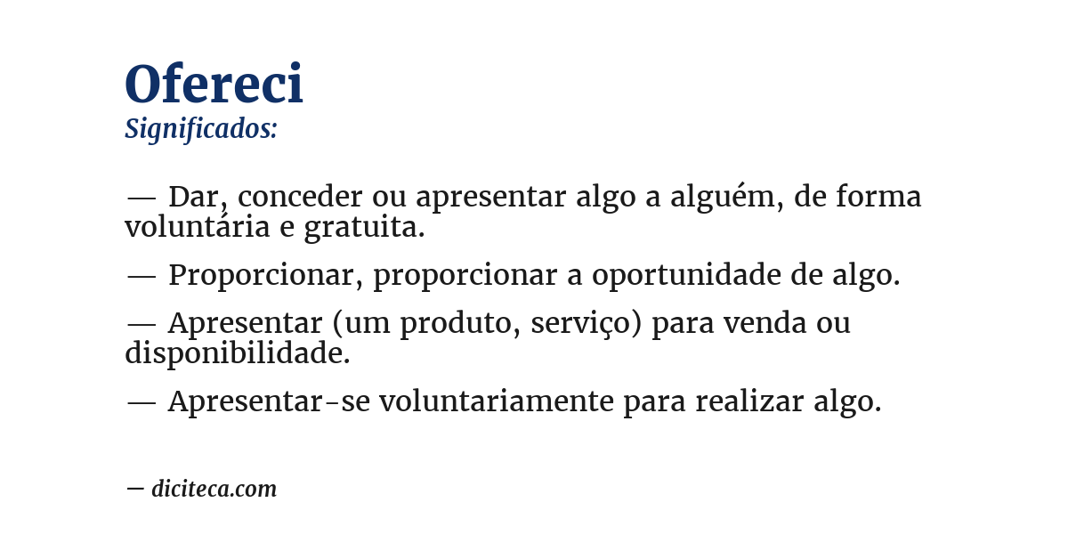 Significado de ofereci