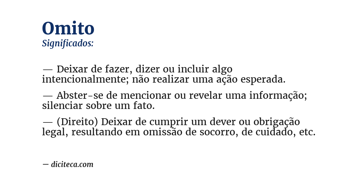 Significado de omito