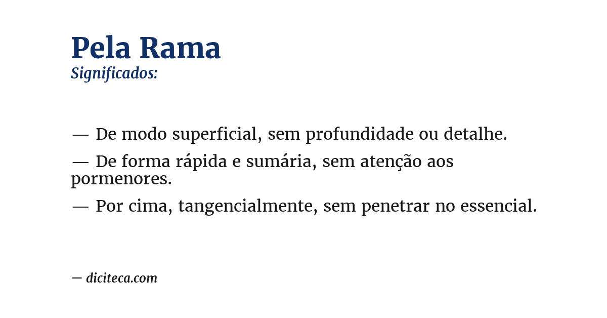Significado de pela rama