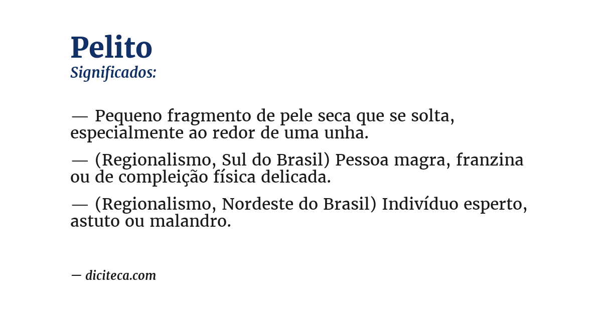 Significado de pelito