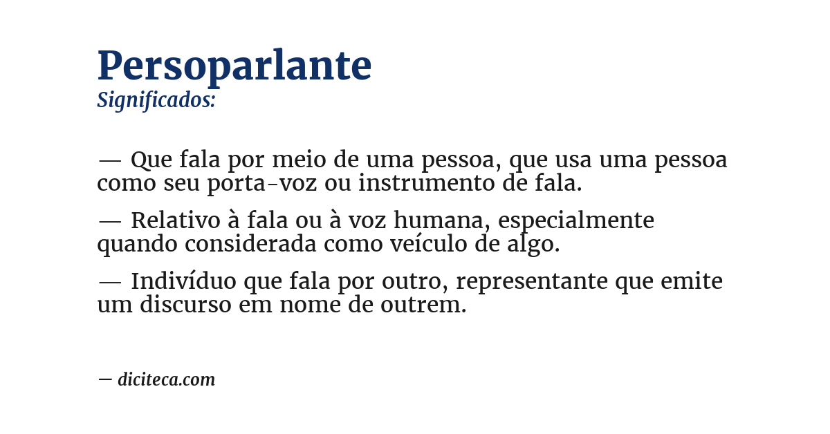 Significado de persoparlante