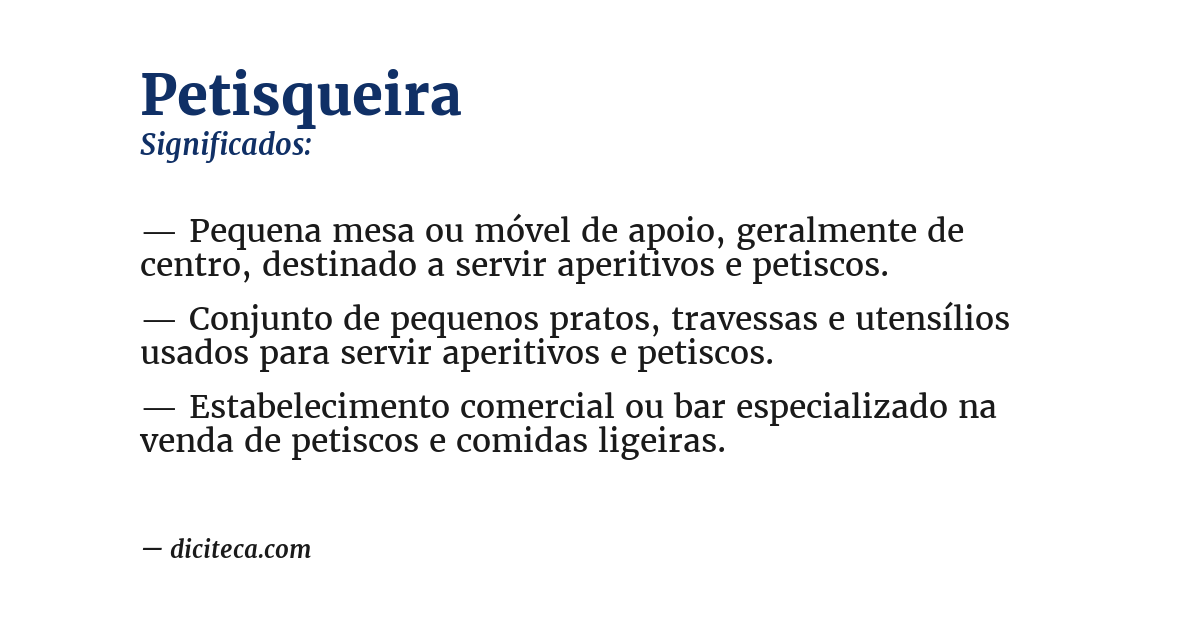 Significado de petisqueira