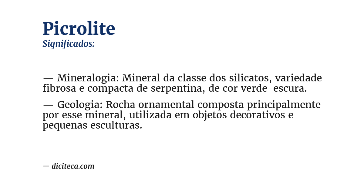 Significado de picrolite