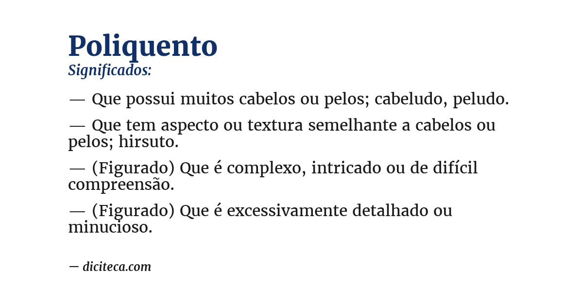 Significado de poliquento