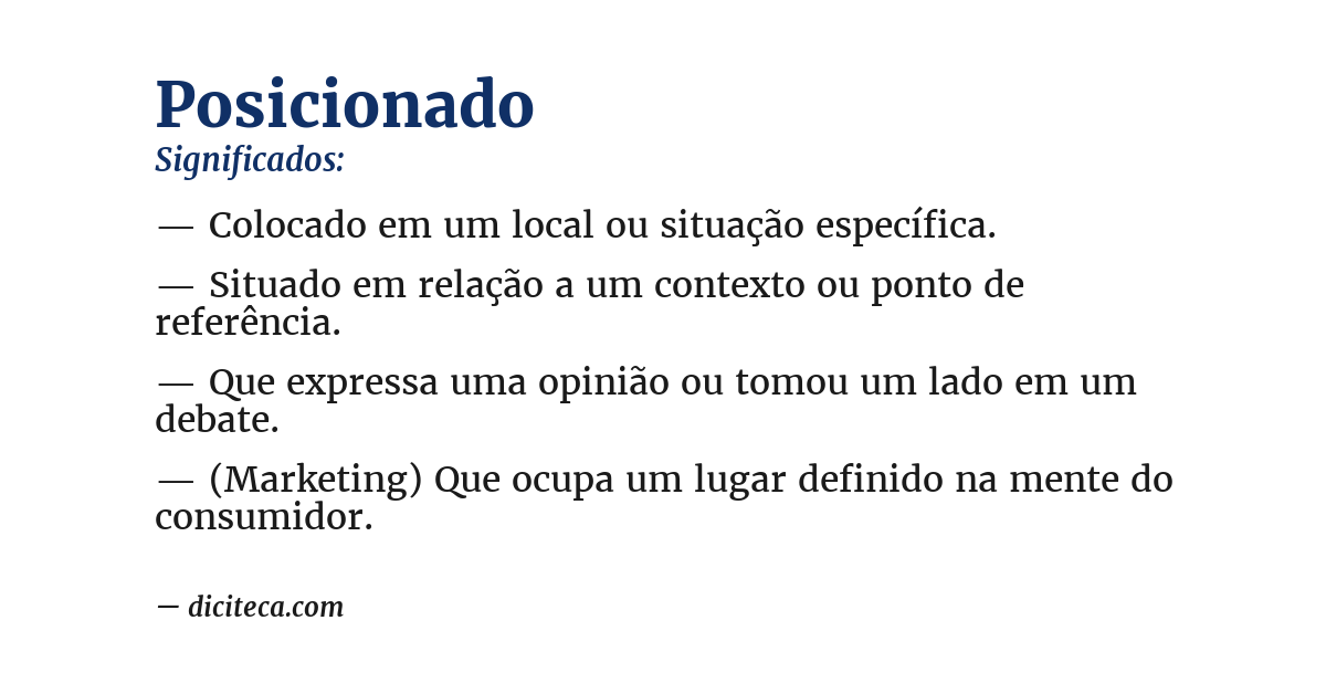 Significado de posicionado