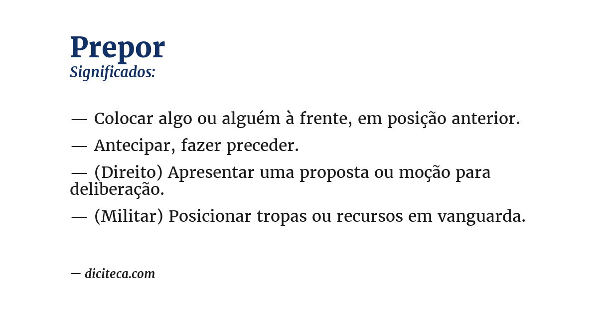 Significado de prepor