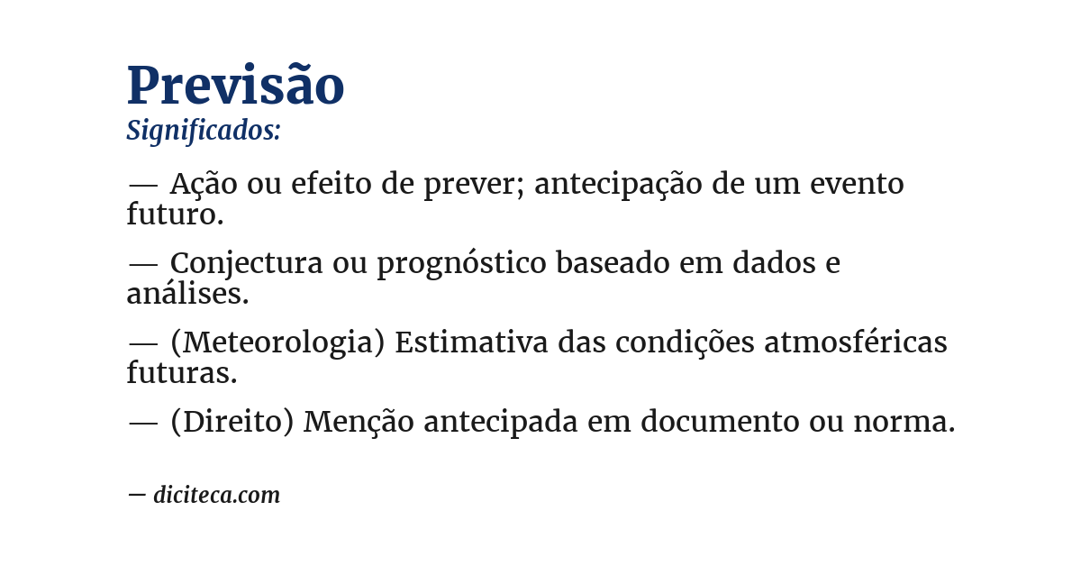 Significado de previsão
