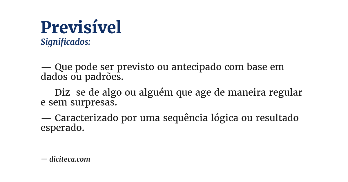 Significado de previsível