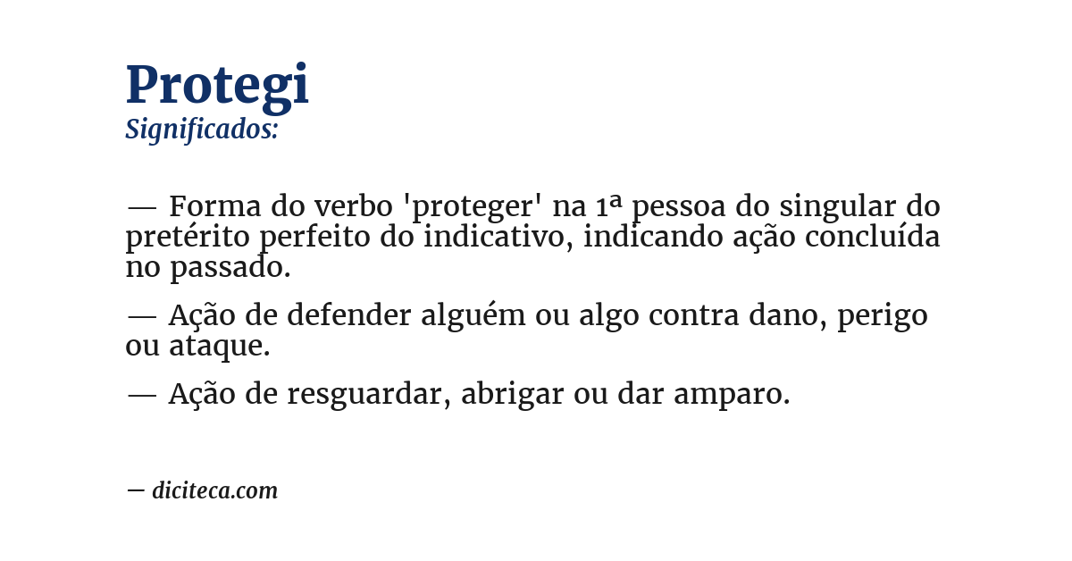Significado de protegi