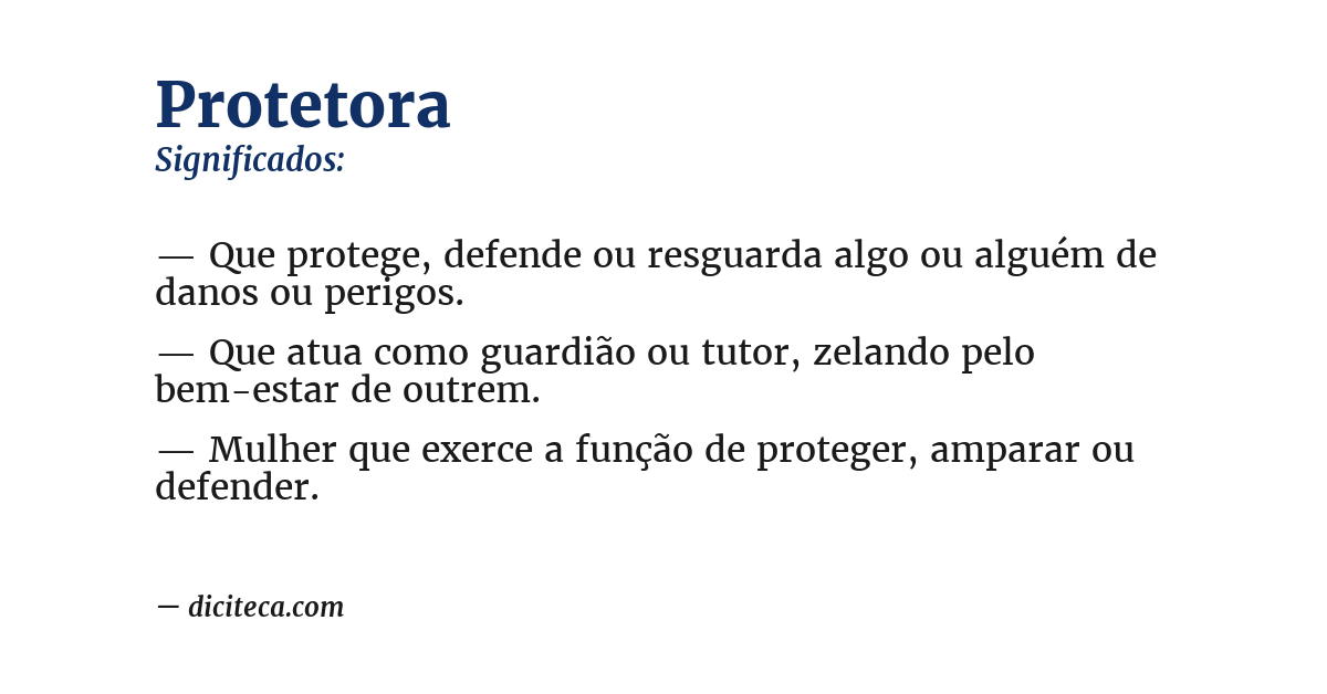 Significado de protetora