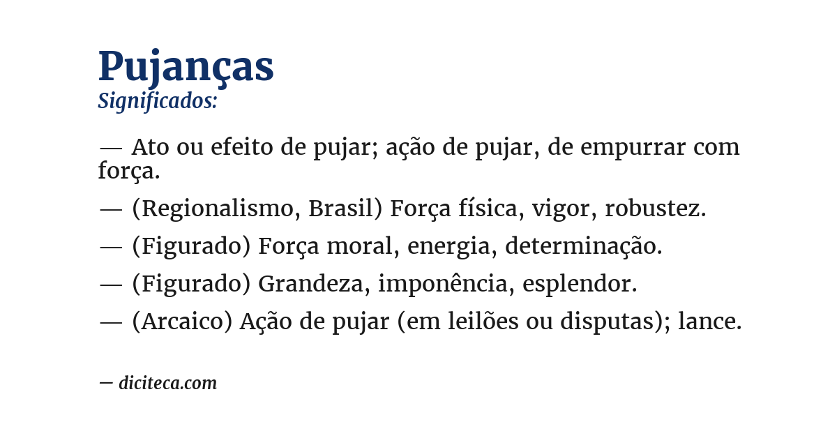 Significado de pujanças
