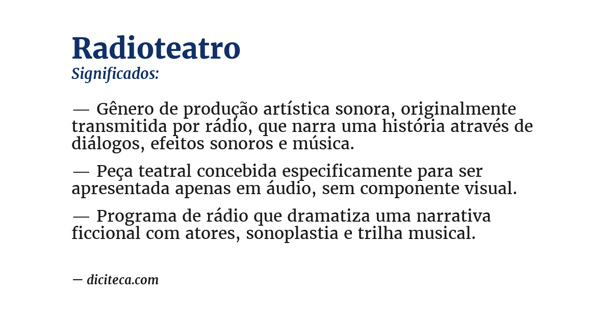 Significado de radioteatro