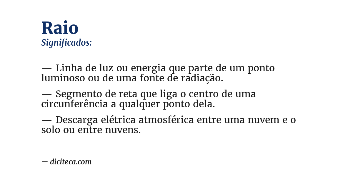 Significado de raio