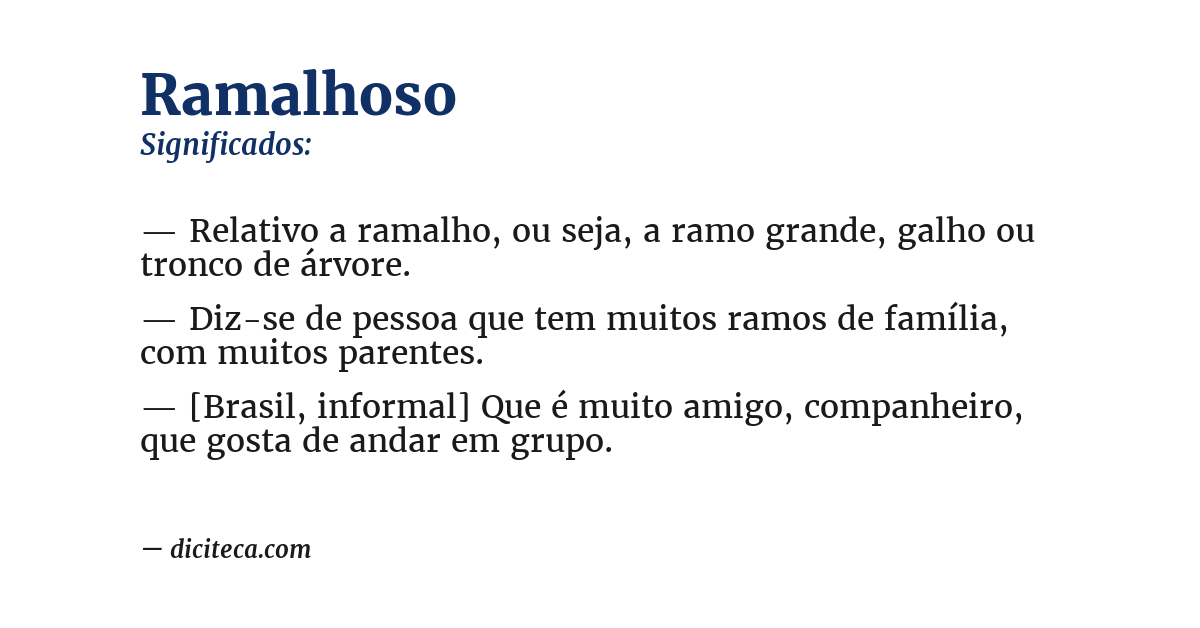 Significado de ramalhoso