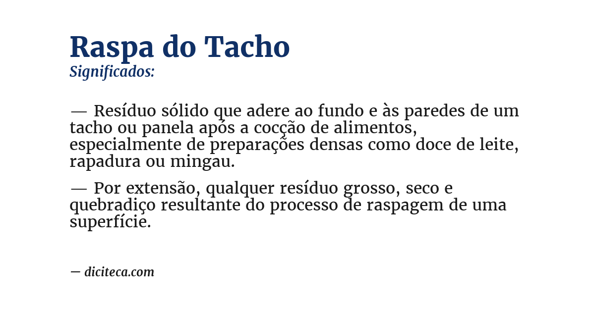 Significado de raspa do tacho