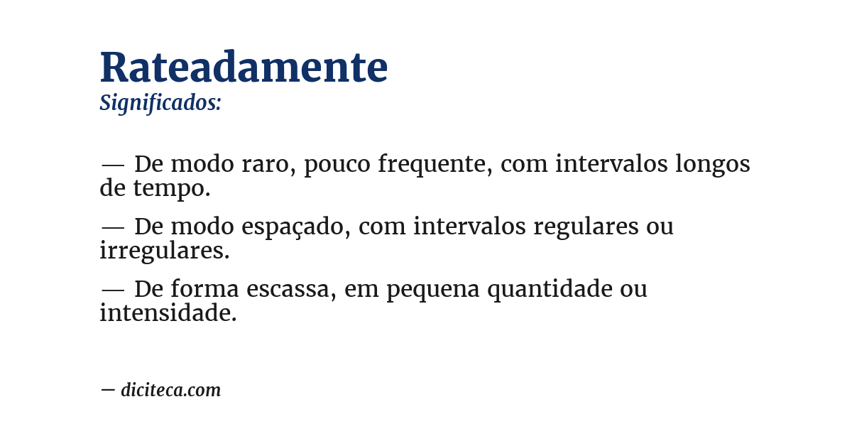Significado de rateadamente
