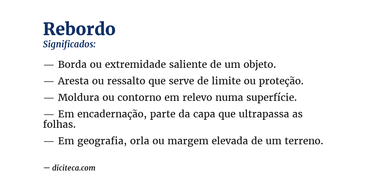 Significado de rebordo
