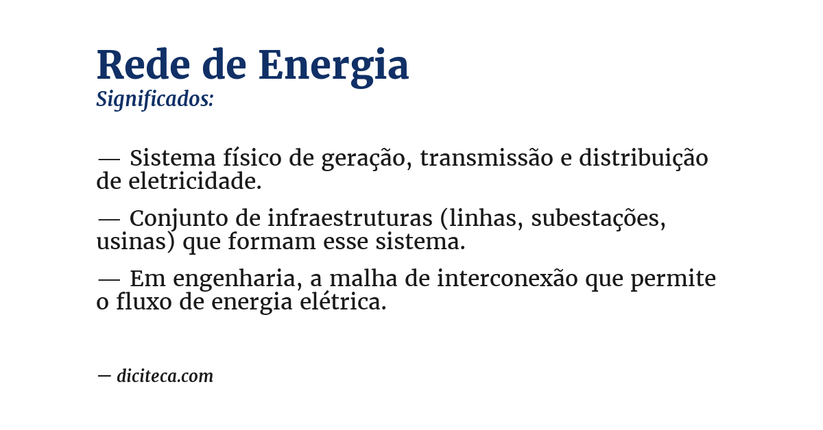 Significado de rede de energia