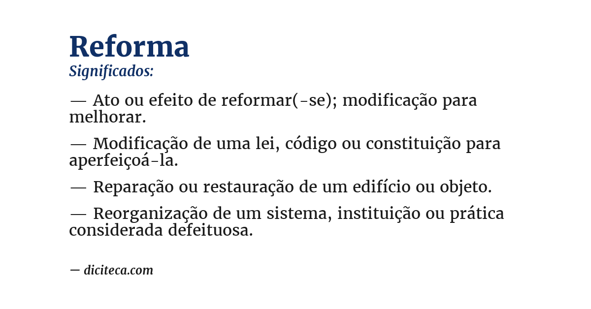 Significado de reforma