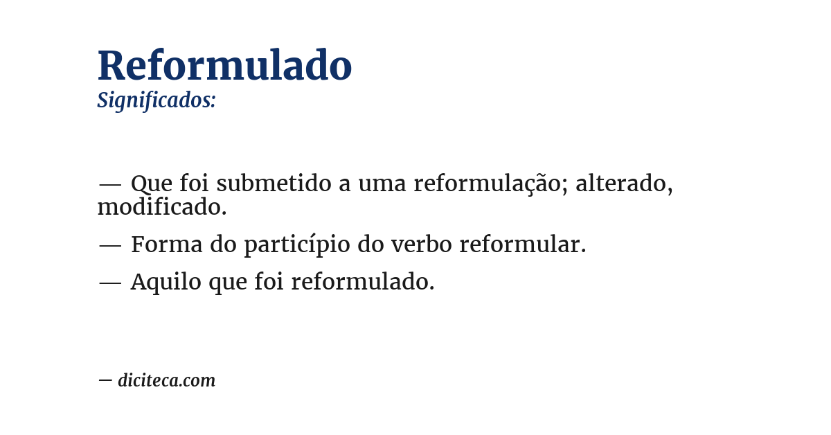 Significado de reformulado