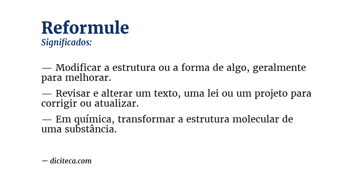 Significado de reformule