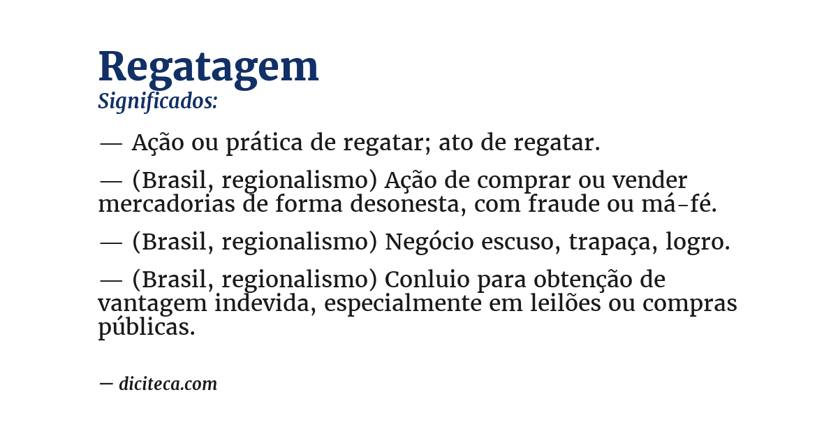 Significado de regatagem