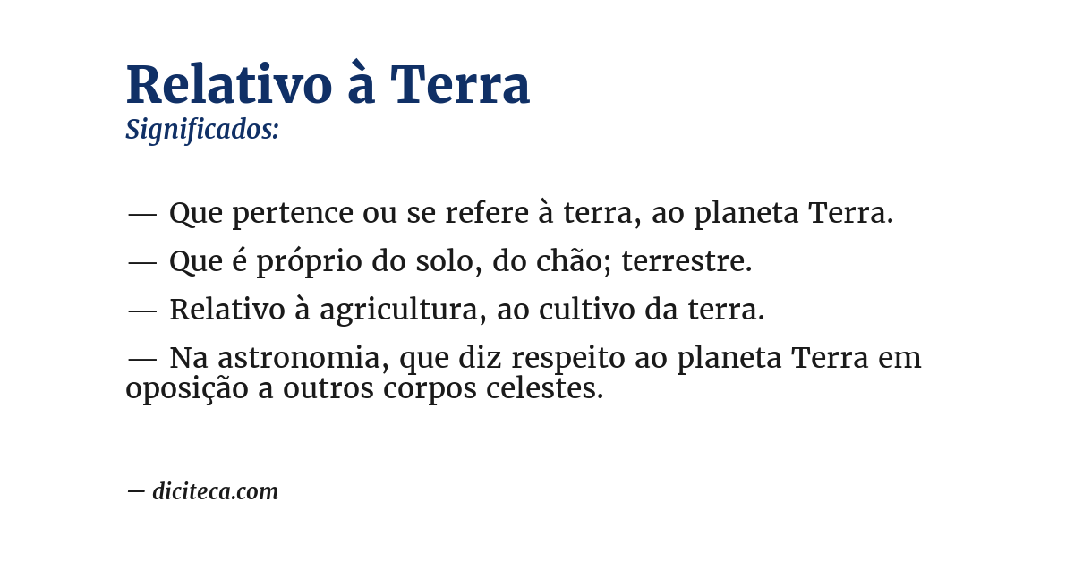 Significado de relativo à terra