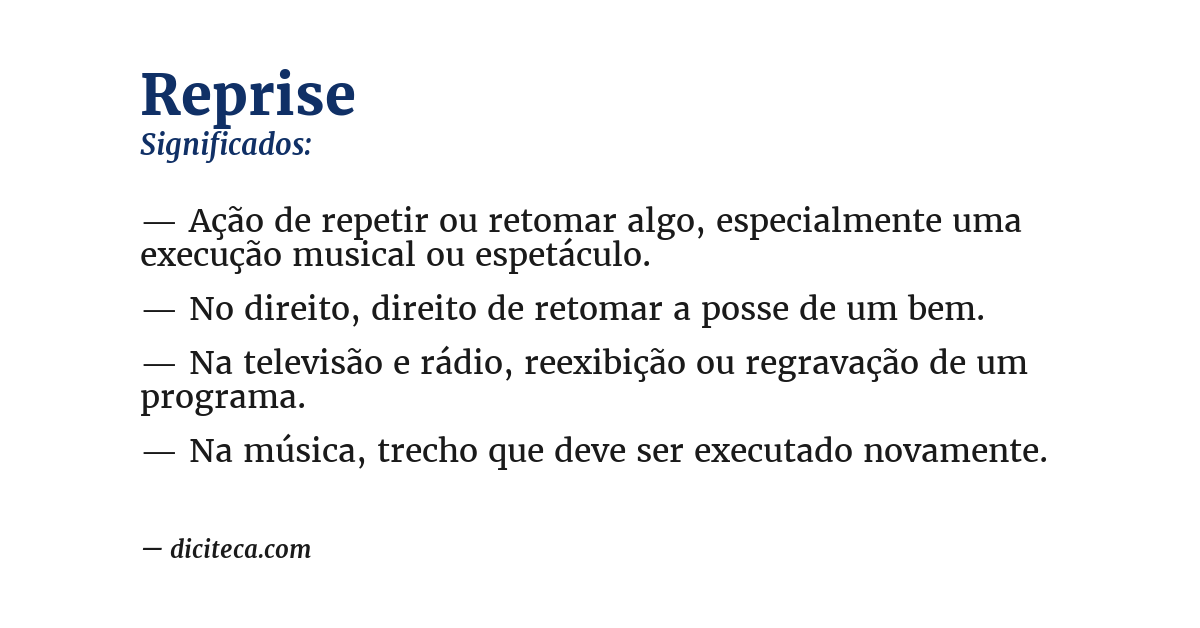 Significado de reprise