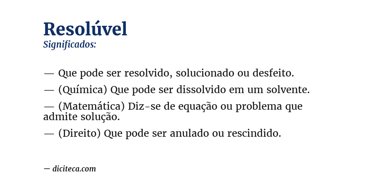Significado de resolúvel