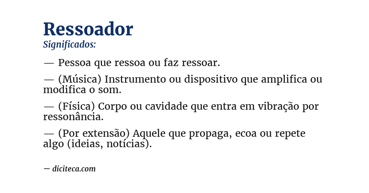 Significado de ressoador