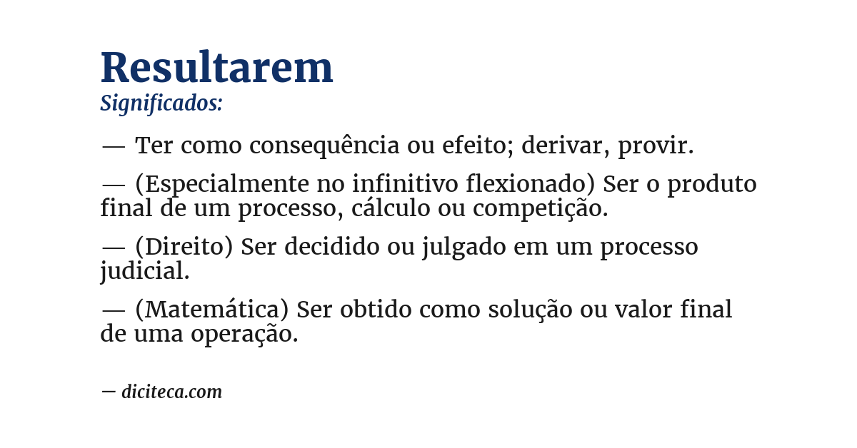 Significado de resultarem